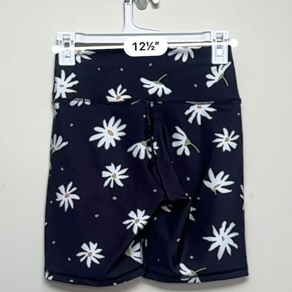 Hurley 2 Piece Black Big Daisy Floral Double Cross Sports Bra Short Set Size XS - Picture 10 of 16